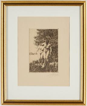 ANDERS ZORN, etching, 1917, signed in pencil.