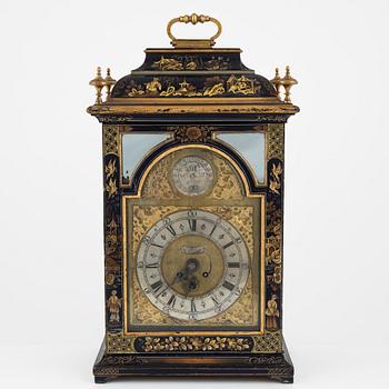 A Swedish late Baroque japanned bracket clock, first part of the 19th century.