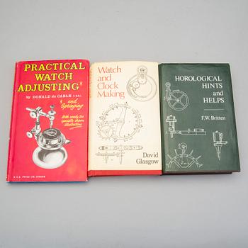 a set of fiftheen  books about clocks.