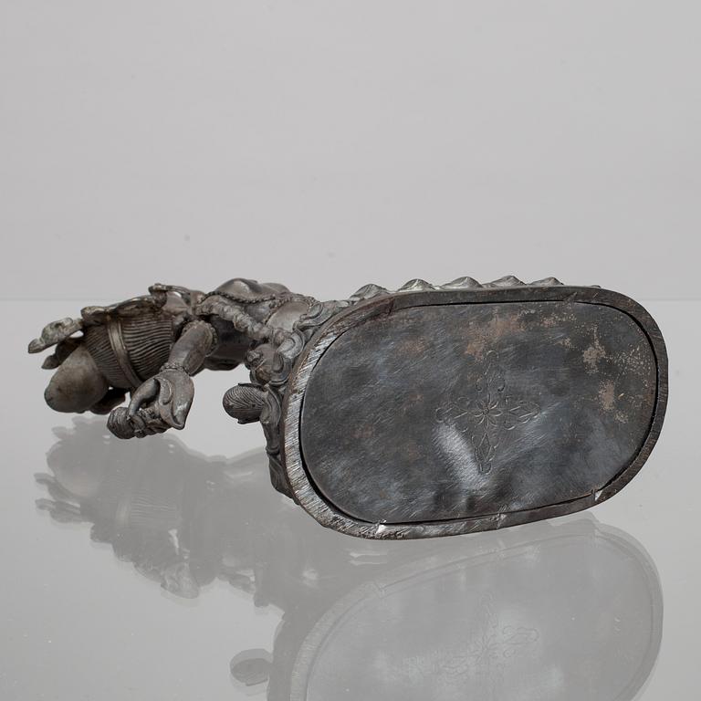 SKULPTUR, patinerad mässing, Tibet 1900-talets senare hälft.