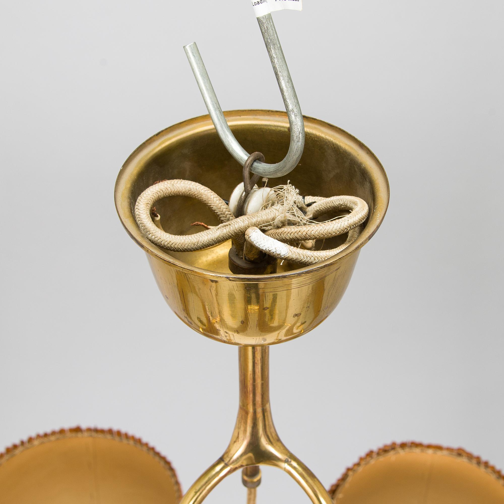 Paavo Tynell, taklampa, modell 6385/6 för Taito. Beställningsarbete 1938.