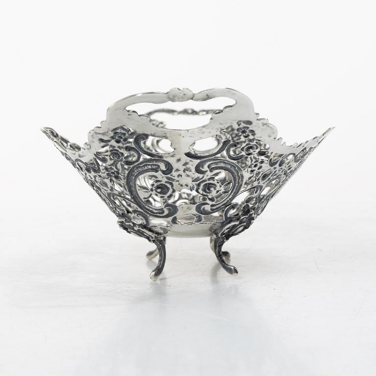 Footed bowl, silver, Rococo style, Swedish import mark, early 20th century.