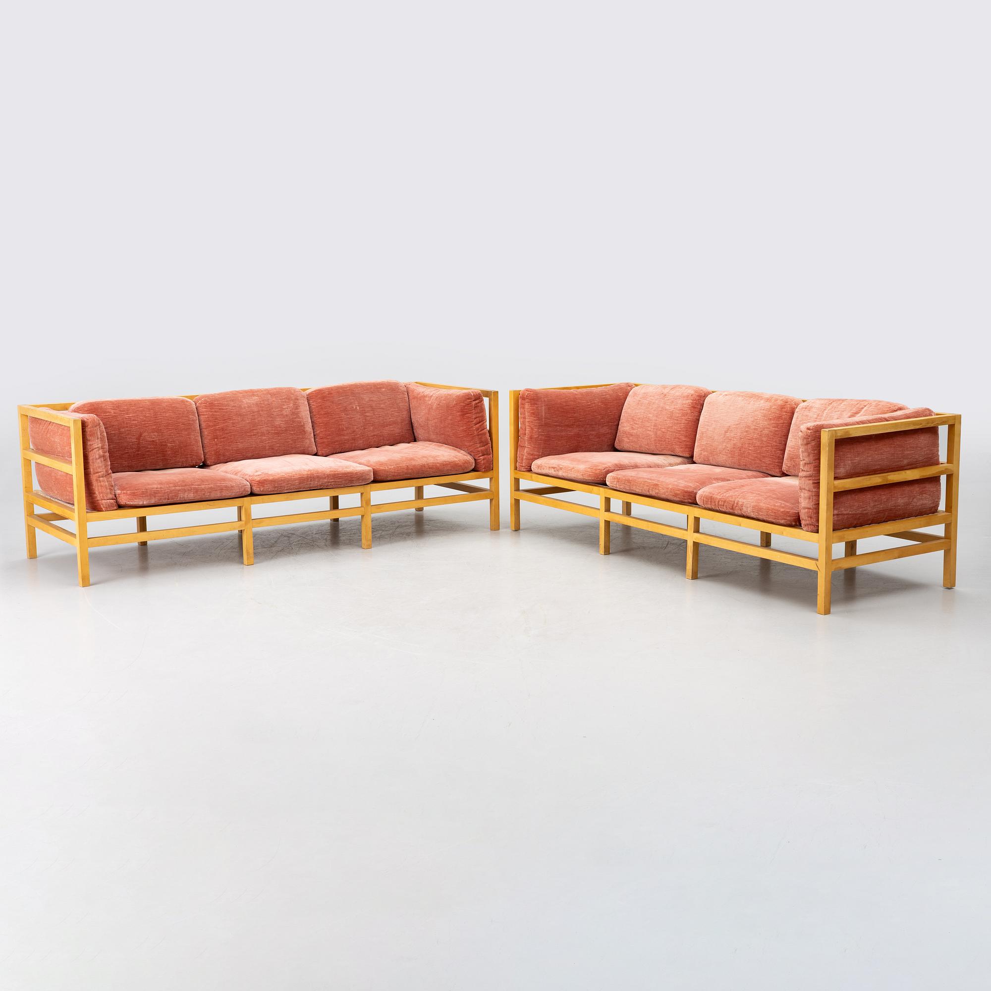 Sofas, a pair, late 20th century.