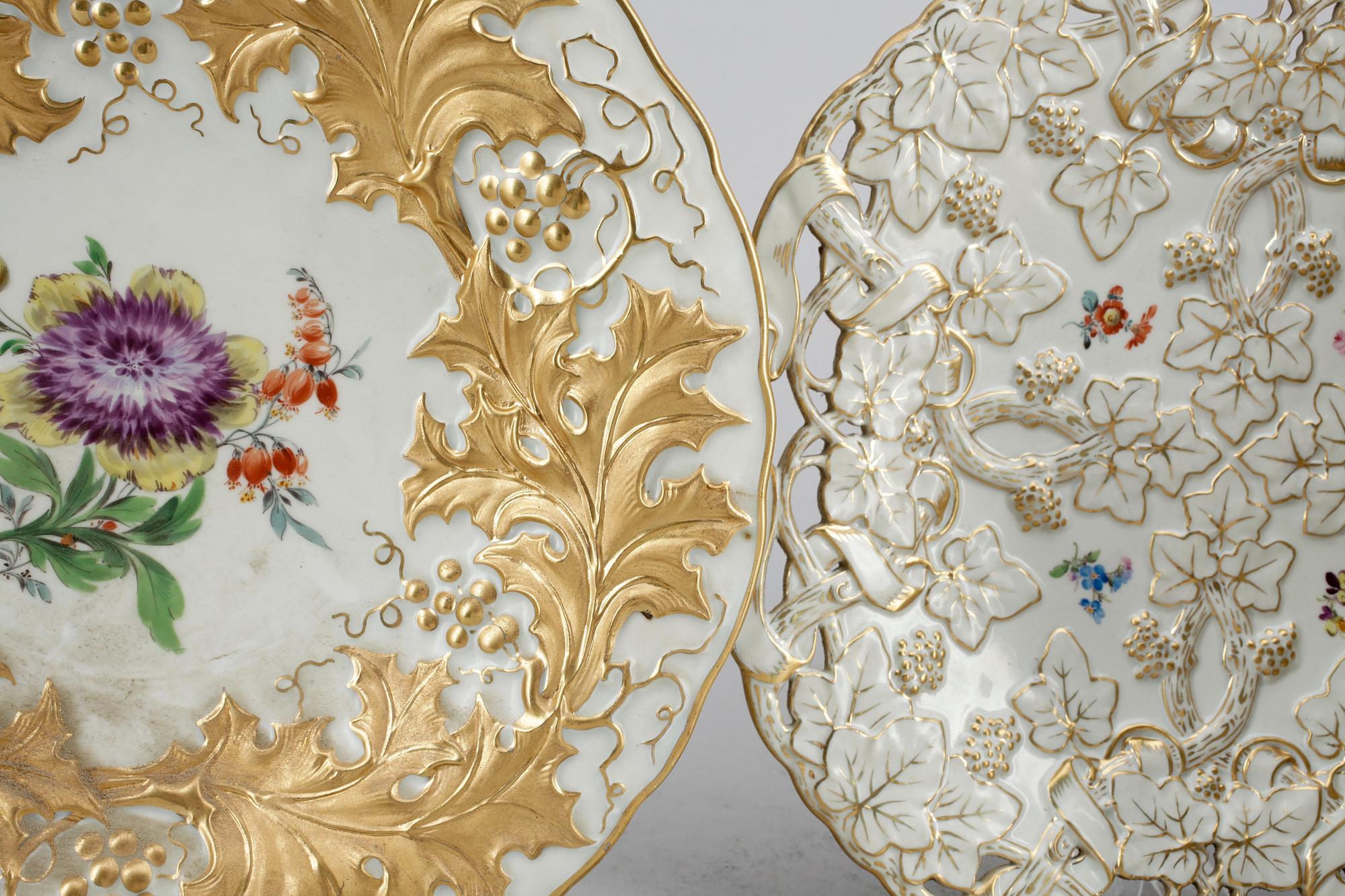 PARTI PORSLIN, 4 delar, meissen/meissenliknande, 1800/1800-tal.