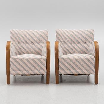 A pair of armchairs, 1930s.