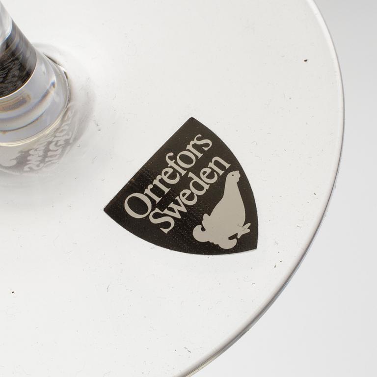 12 NILS LANDBERG 'Illusion' claret glasses from Orrefors.