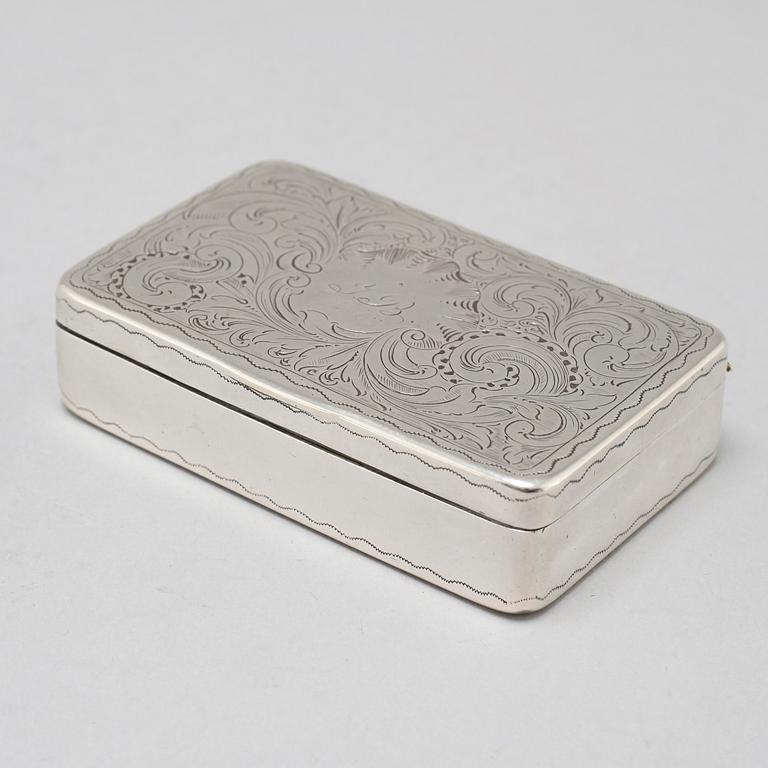 A silver box made by Anders Gottfrid Roos, Åbo, Finland, 1824.