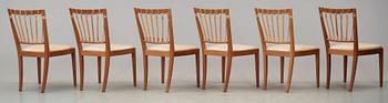 A set of six Josef Frank mahogany chairs by Svenskt Tenn, model 1165.