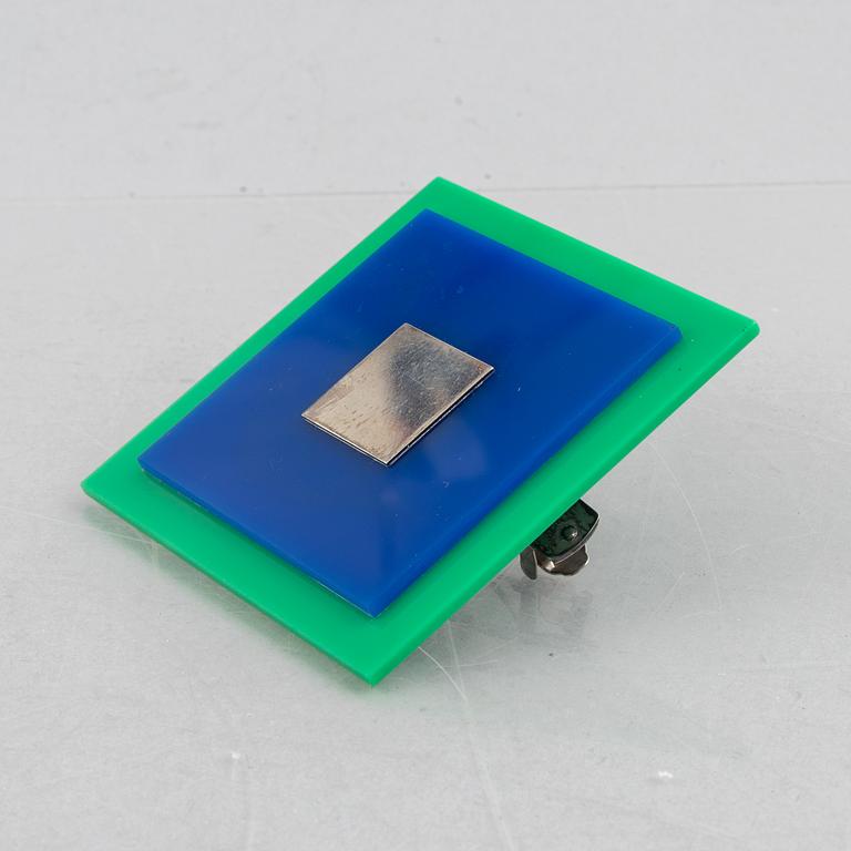 Sigurd Persson, a silver and acrylic hair clip, late 20th century.