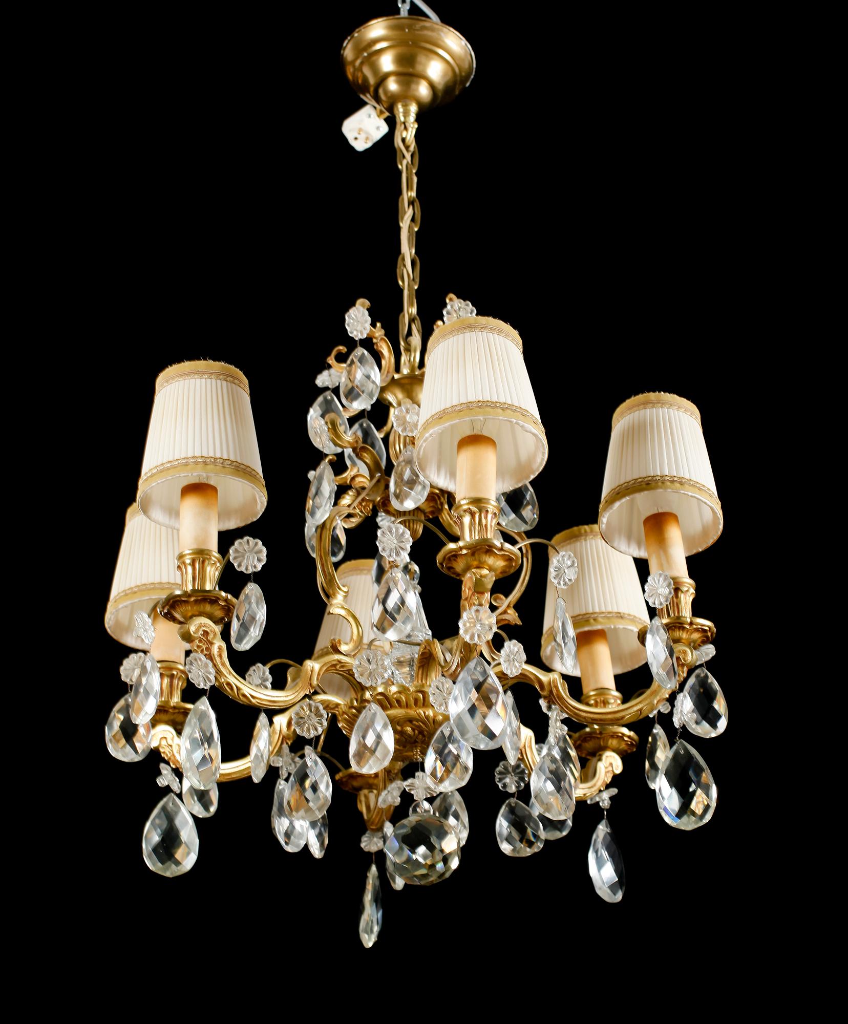 LJUSKRONA, rokokostil, 1900-talets mitt. Höjd ca 60 cm.