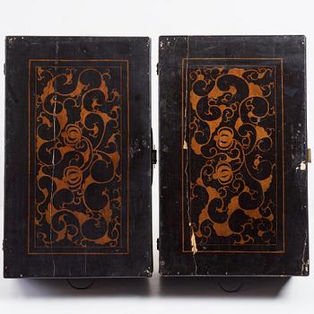 Two Chinese lacquered chests, Qing dynasty, 19th Century.