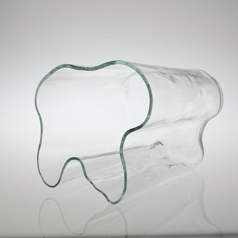 An Alvar Aalto clear glass mould-blown vase, Iittala, Finland 1950-60's.