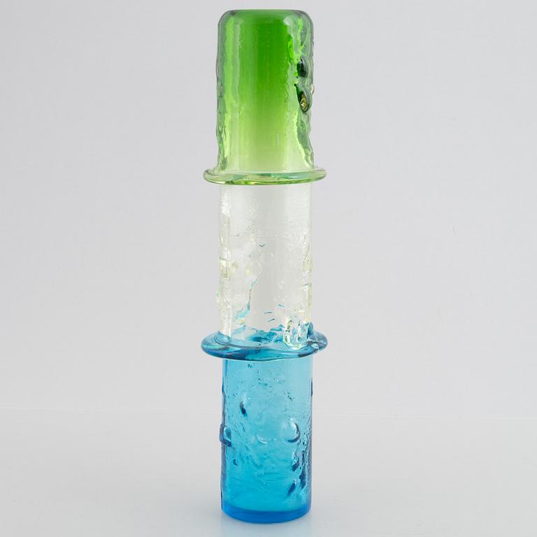 Oiva Toikka, vase, glass, "Bamboo", Nuutajärvi Notsjö, Finland.