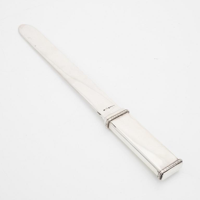 W.A. Bolin, brevkniv, silver, Stockholm 1948.