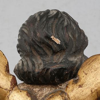 SKULPTUR, bemålat trä, 1800-/1900-tal.