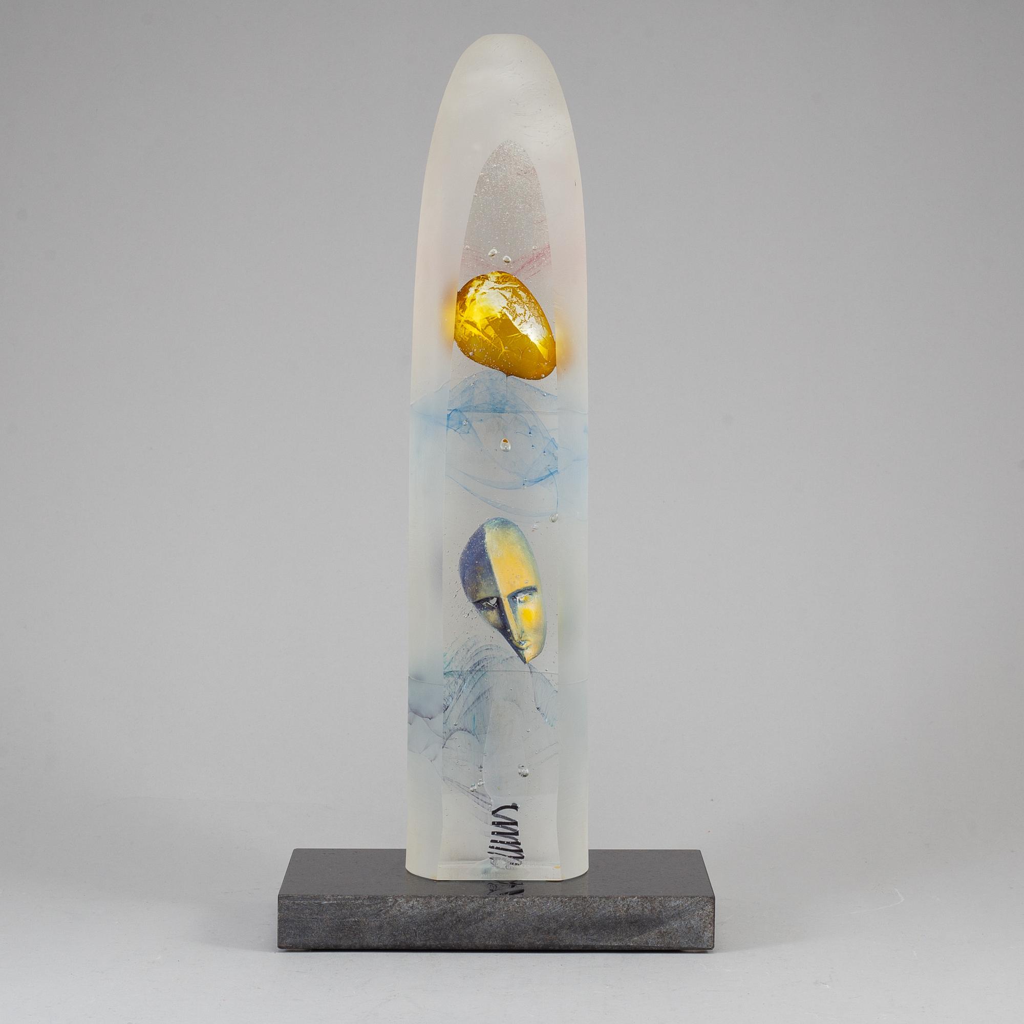 BERTIL VALLIEN, a unique Swedish artglass sculpture "Powerfigure", Kosta Boda,