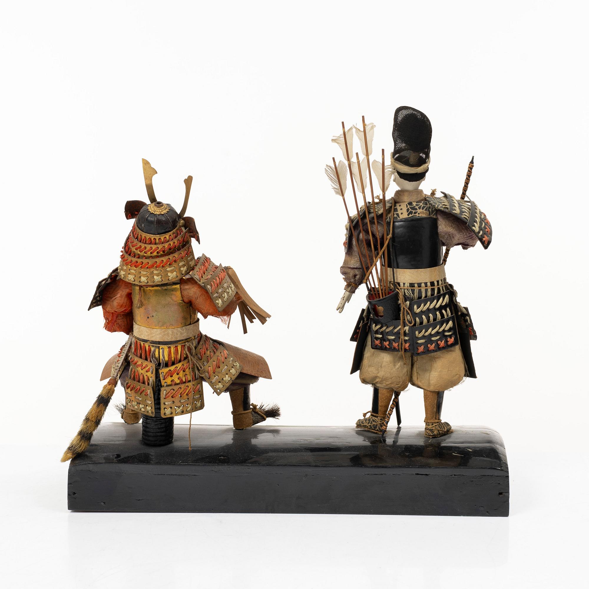 Two Japanese 'Hina' dolls, Showa, 1900s.