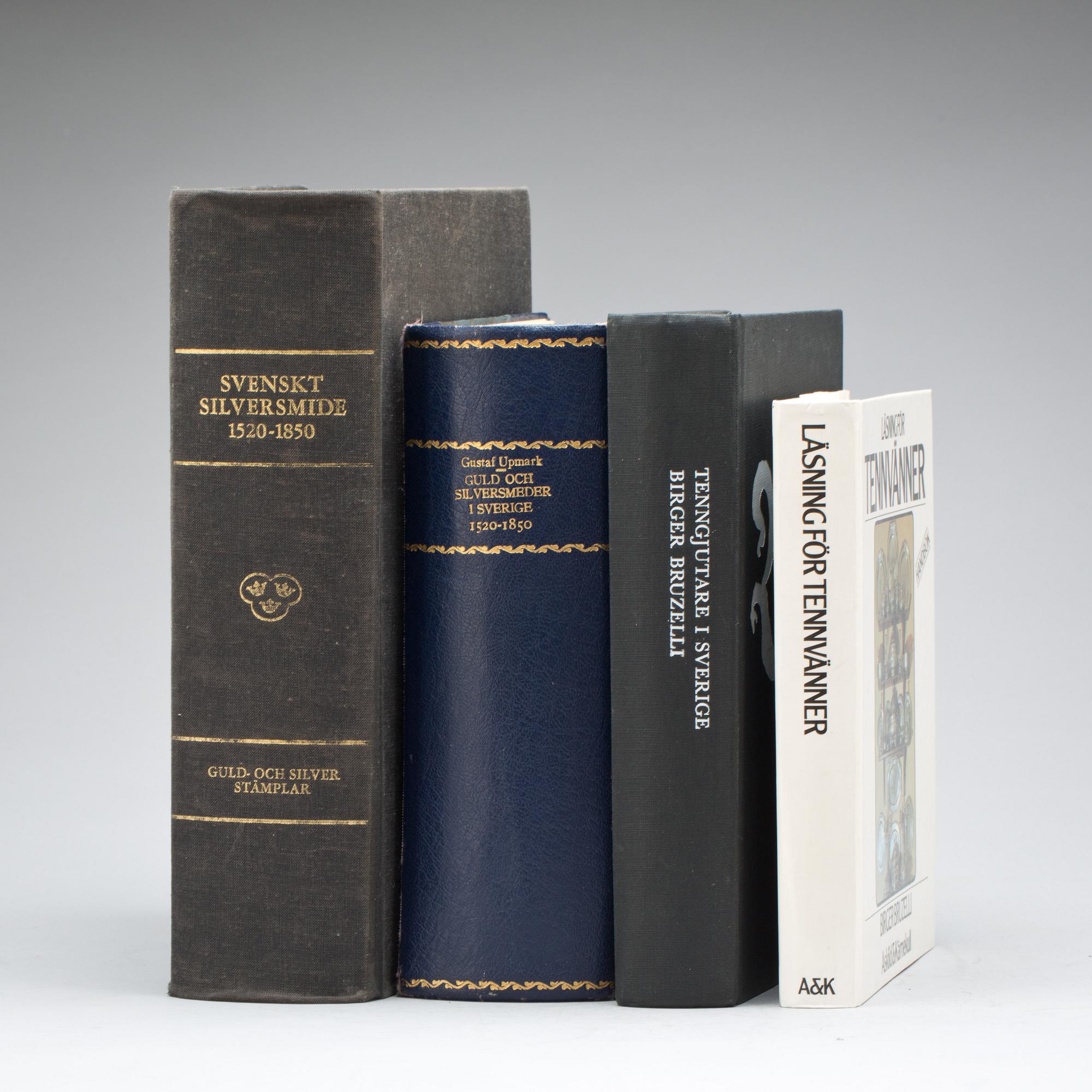 PARTI BÖCKER, 4 st. Bl.a. "Tenngjutare i Sverige" av Birger Bruzelli, Stockholm, 1967.