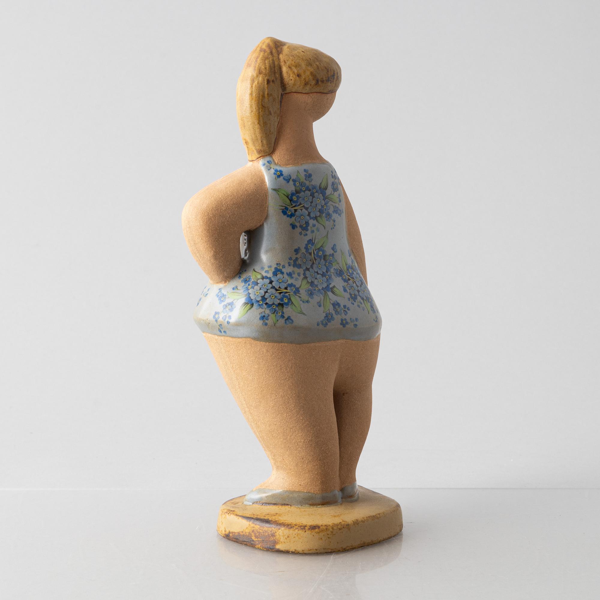 Lisa Larson, a 'Dora' stoneware figurine from the series 'ABC-flickor', Gustavsberg.