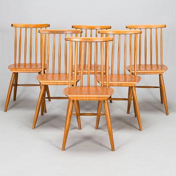 A set of six mid 20th century chairs.