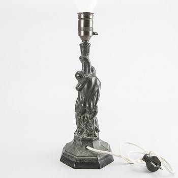 Axel Gute, a bronze table lamp, 1920's.