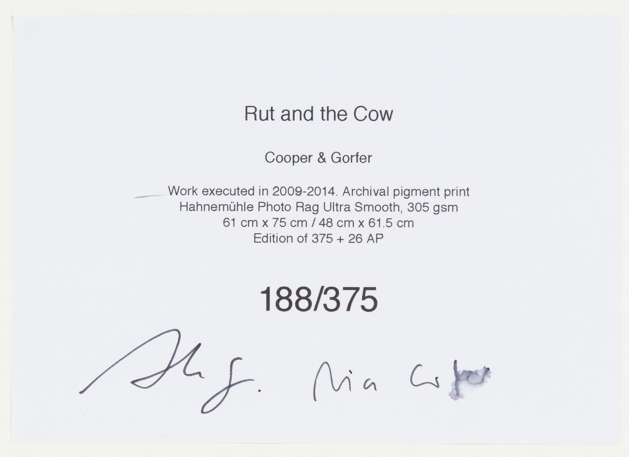 Cooper & Gorfer,  "Rut and the Cow".