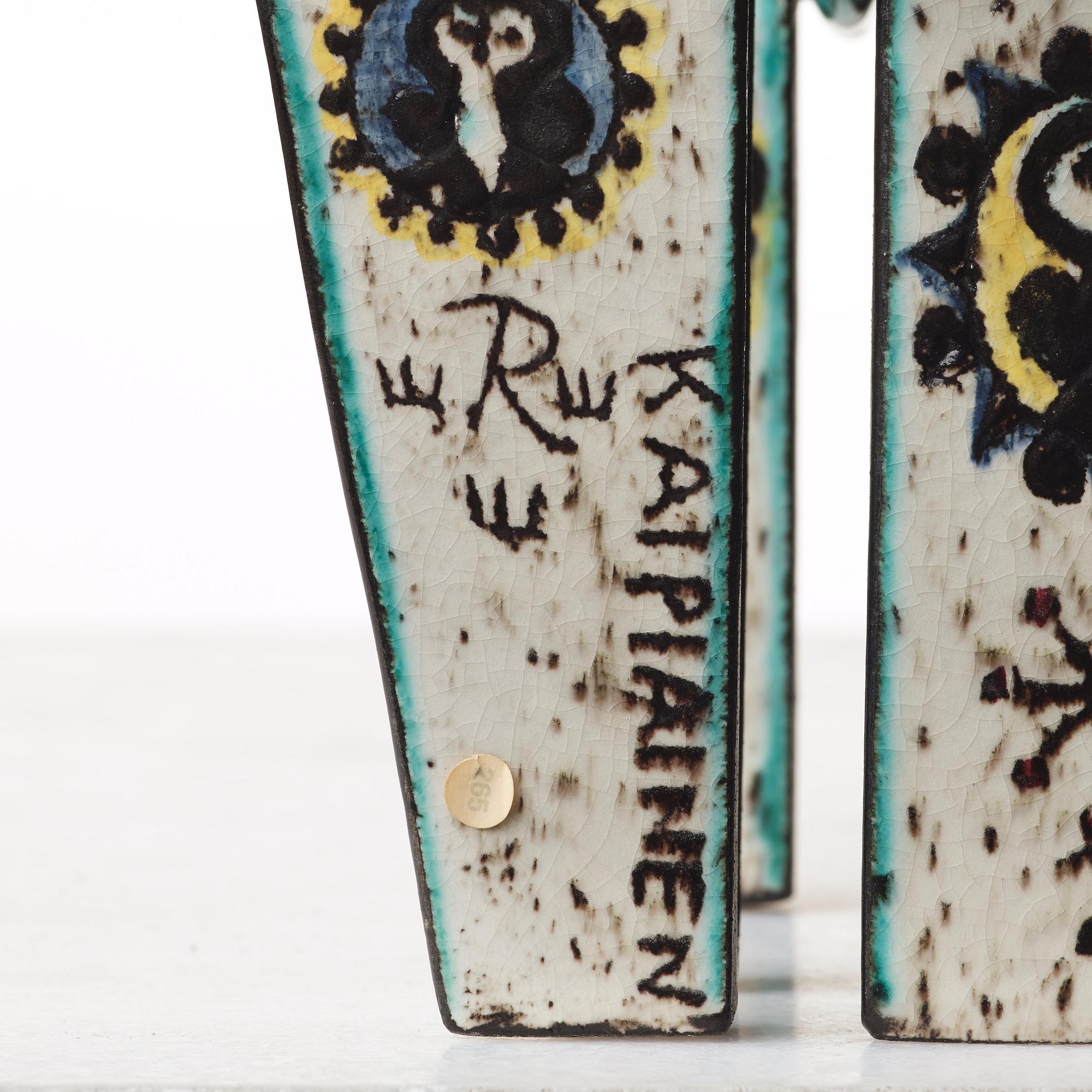 Birger Kaipiainen, a ceramic sculpture of a horse with rider, Rörstrand, Sweden 1950's.