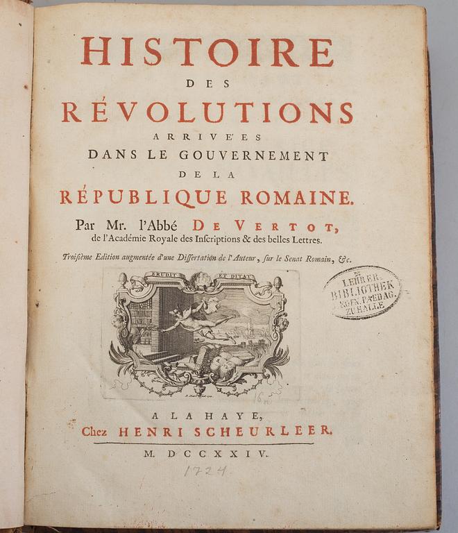 A BOOK, René-Aubert Vertot (Abbé Vertot).