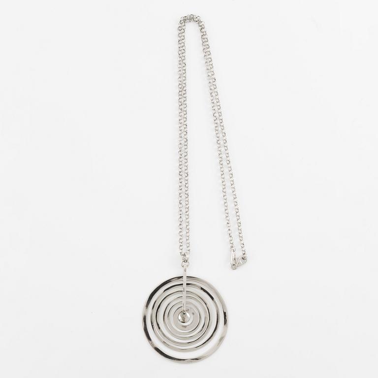 Tapio Wirkkala, pendant with chain "Silvermoon", sterling silver, for Kultakeskus.