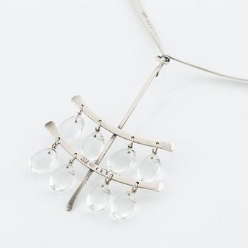 Vivianna Torun Bülow-Hübe, a necklace with a pendant, No. 169 and No. 135, sterling silver with rock crystal, for Georg.