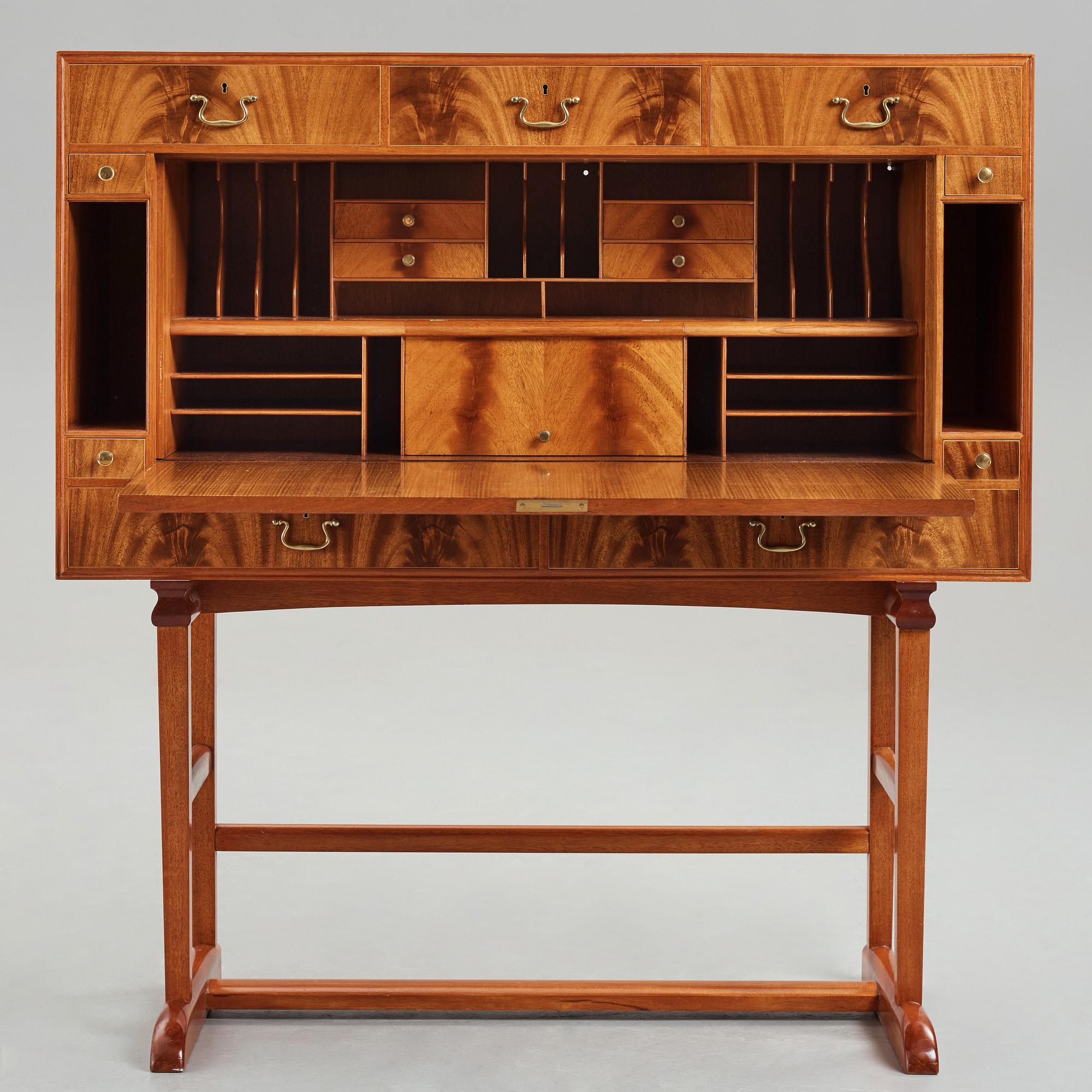 Josef Frank, a mahogany secretaire, Svenskt Tenn, Sweden, model 1036, probably 1960-70's.