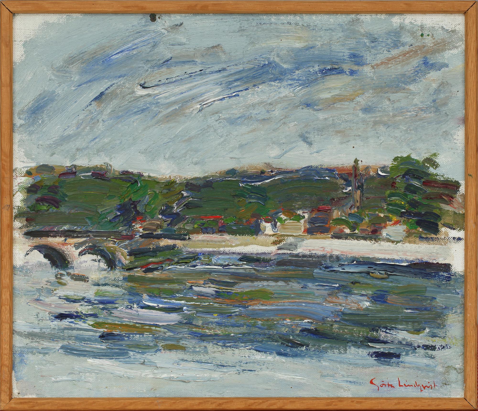 GÖSTA LINDQVIST, olja på uppfodrad duk, sign.