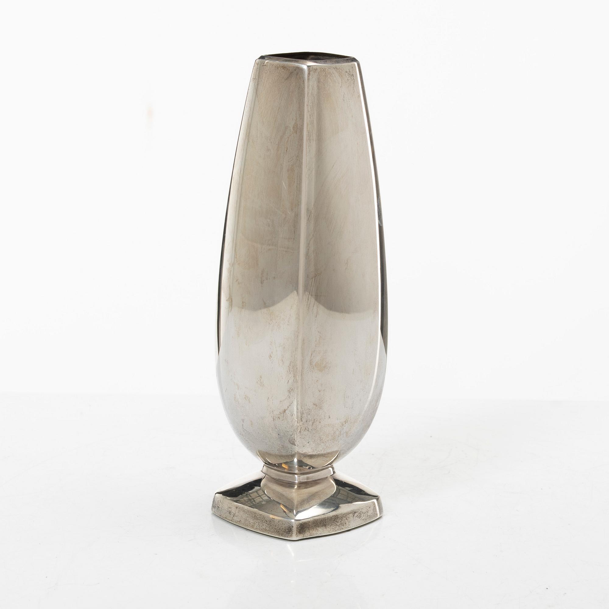A sterling silver vase by Thorvald marthinsen Sølvvarefabrikk, Norway, possibly mid 20th century.