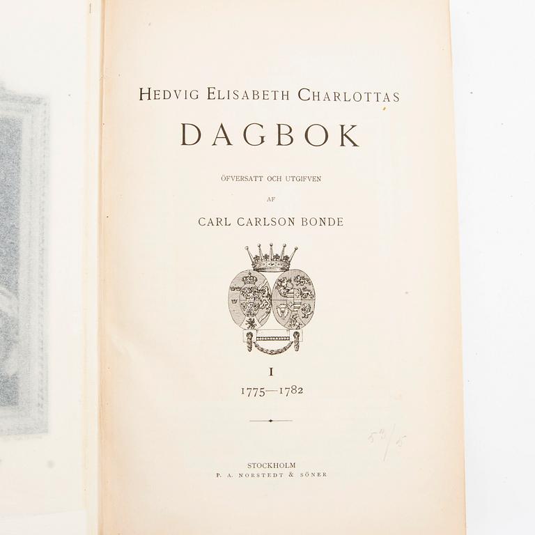 Book series, 9 volumes "Hedvig Elisabeth Charlotta's Diary".