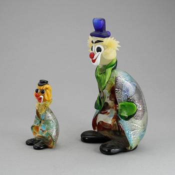 FIGURINER, 2 stycken, glas, 1900-talets andra hälft.