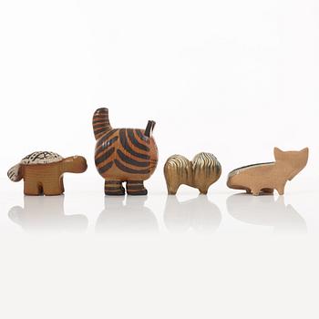 Lisa Larson, figuriner, 4 st, stengods, Gustavsberg.