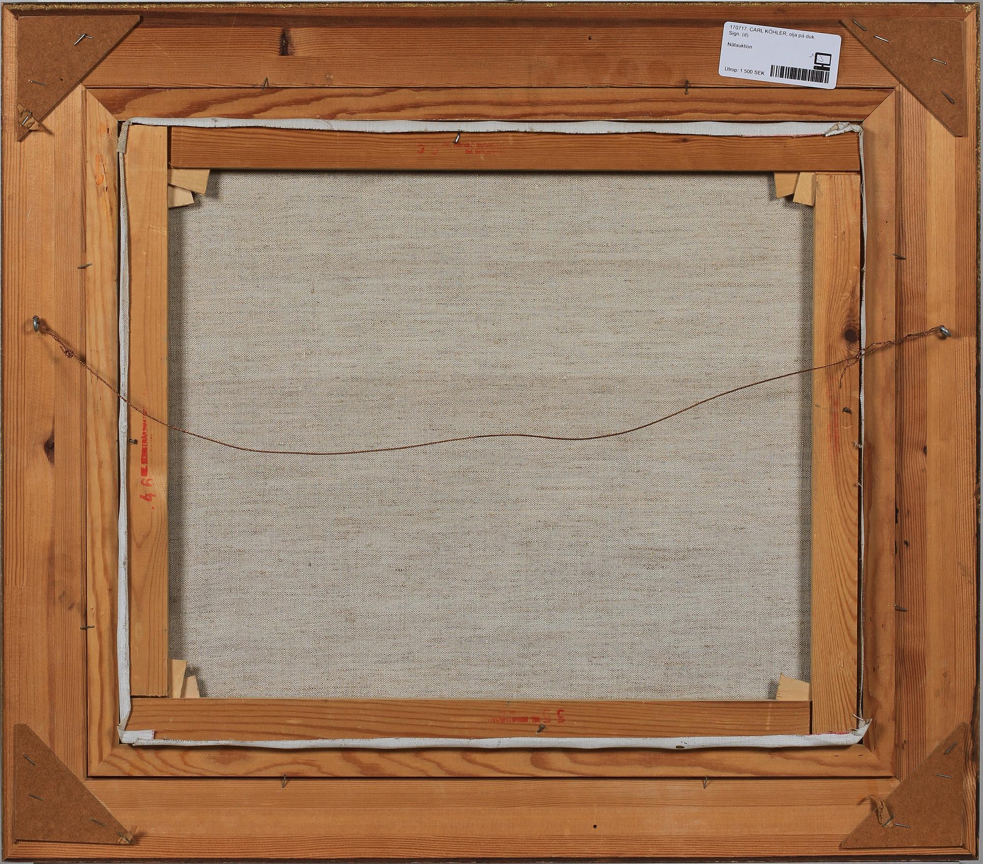 CARL KÖHLER, olja på duk. Sign.