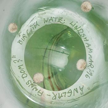 Birgitta Watz, skål, glas, Lindshammar, 1996.