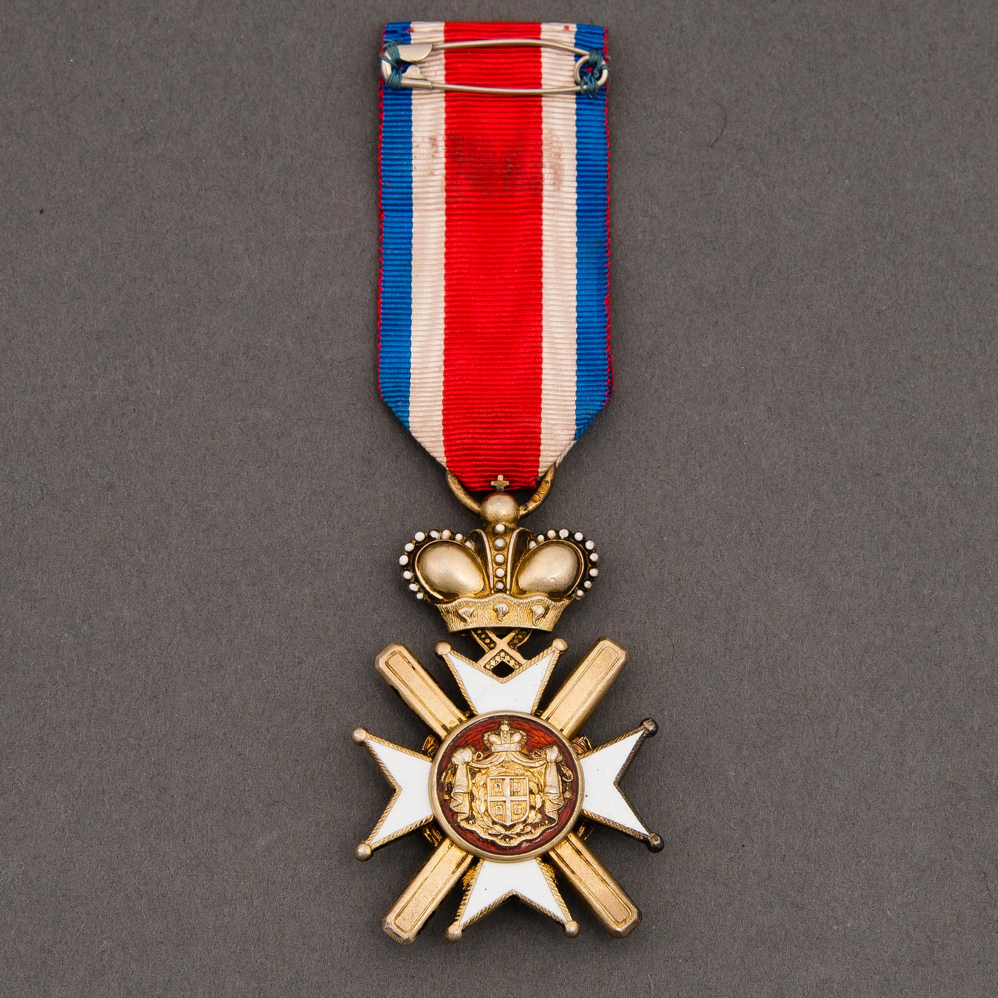 A late 19th Century Serbian order of the cross of Takovo.