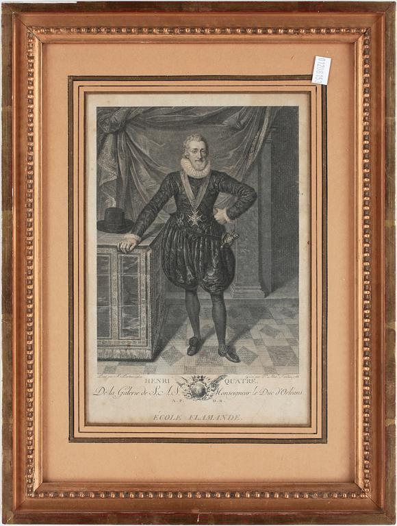 KOPPARSTICK, 2 st, bla efter Rembrandt, 1700/1800-tal.