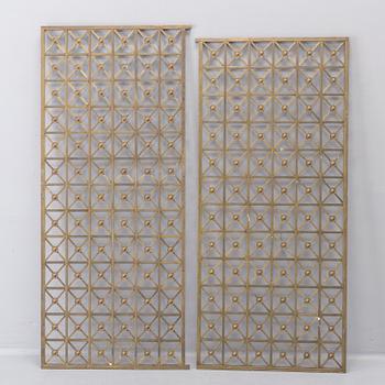 a pair of brass radiator covers, early 20th century.