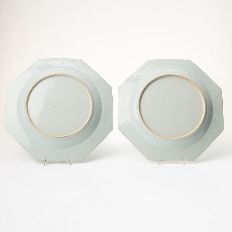 Fat, ett par, kompaniporslin. Qingdynastin, Qianlong (1736-95).