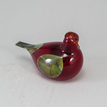 OIVA TOIKKA, glasfågel, Fallingwater nr 2120/2500, signerad Oiva Toikka Nuutajärvi.