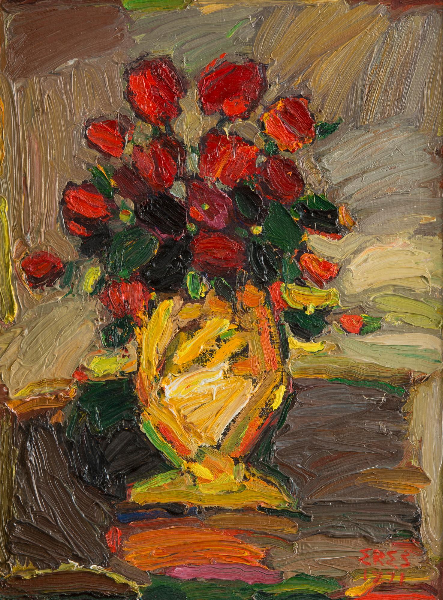 Arnold Eres, Still life with flowers.