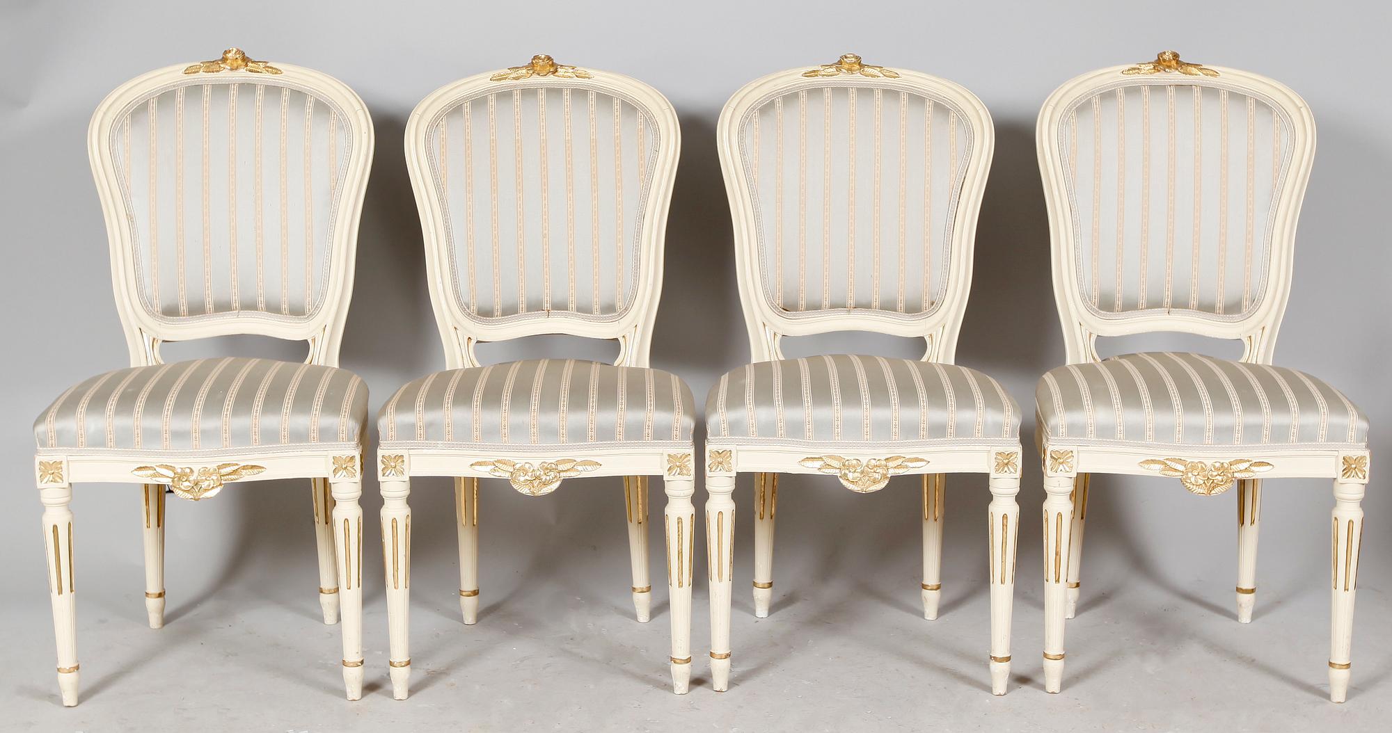 SALONGSGRUPP, 8 delar, gustaviansk stil, 1900-talets första hälft.