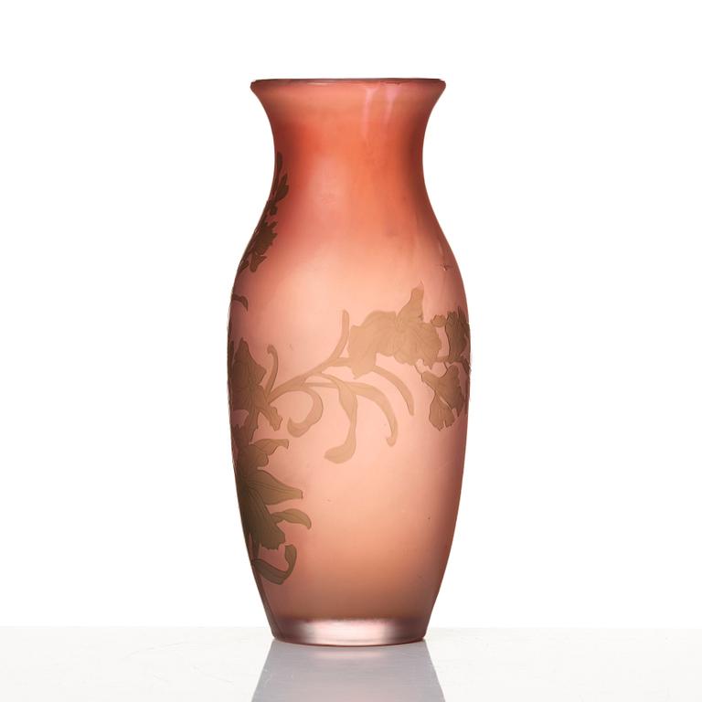 Fritz Blomqvist & Knut Bergqvist, vas, överfångsglas, Orrefors, 1910-tal.