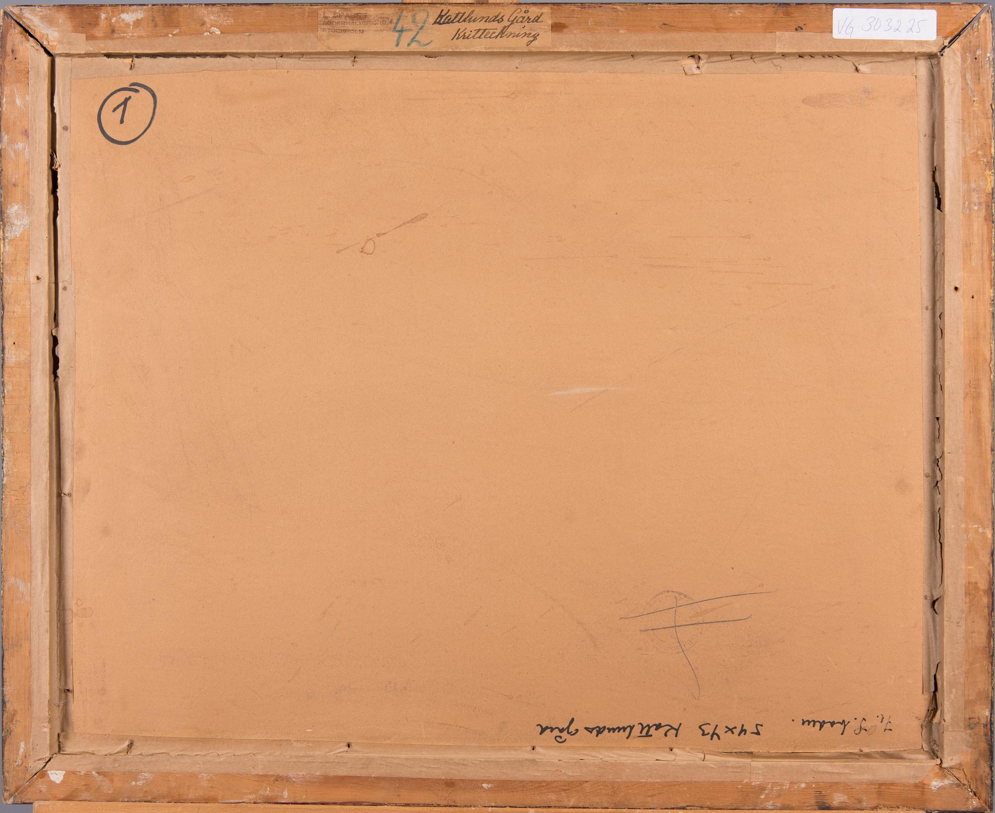LOUIS SPARRE, pastell, signerad, märkt Kattlunds, daterad 5 IX -14.