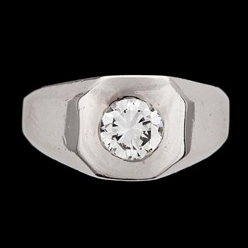 1162. A brilliant cut diamond ring, 1.15 cts.
