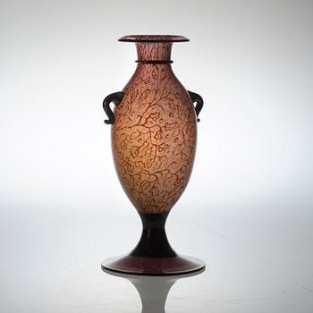 A Simon Gate graal glass vase, Orrefors 1921.