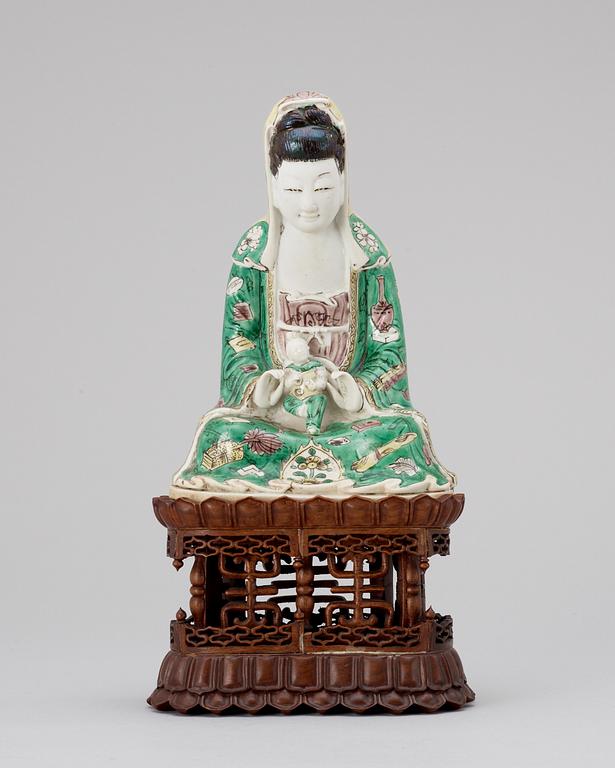 FIGURIN, porslin. Kangxi-stil Qing dynastin.